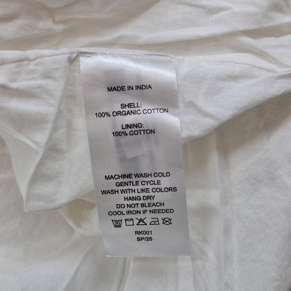 NWT QUINCE 100% Organic Cotton Gauze Smocked Square Neck Midi Dress White 5058 - Picture 9 of 10